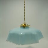 Blue opaline hanging lamp