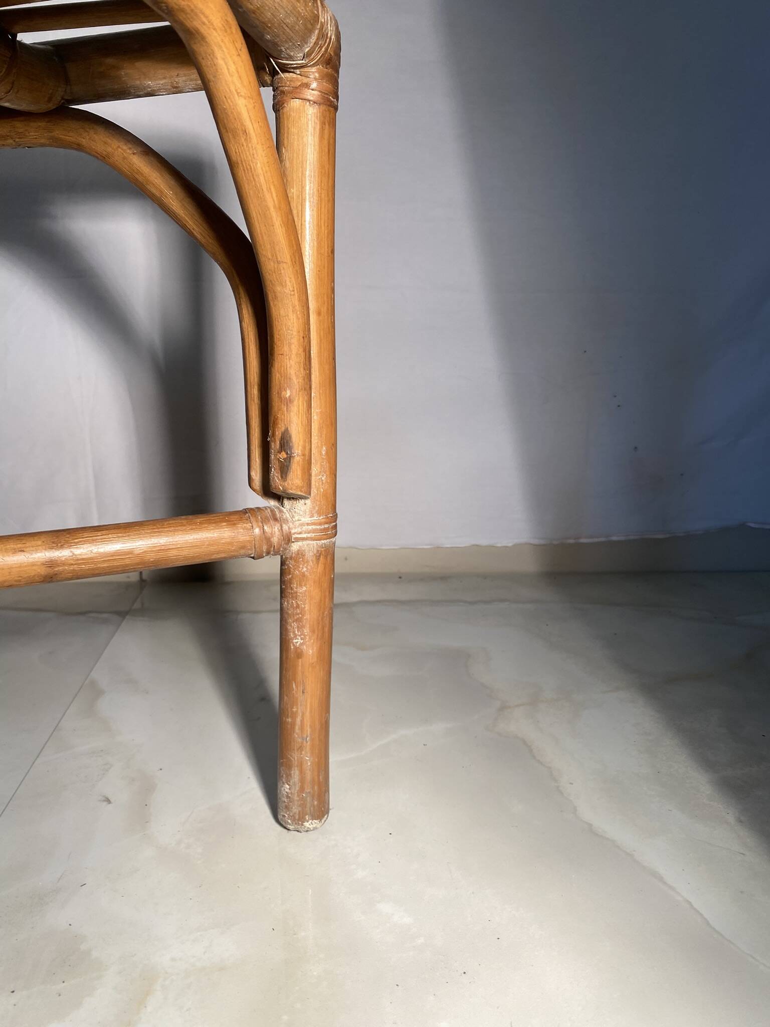 Vintage rattan chair with cane back - Bohemian style