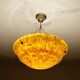 Art Deco amber glass pendant light, 1930s