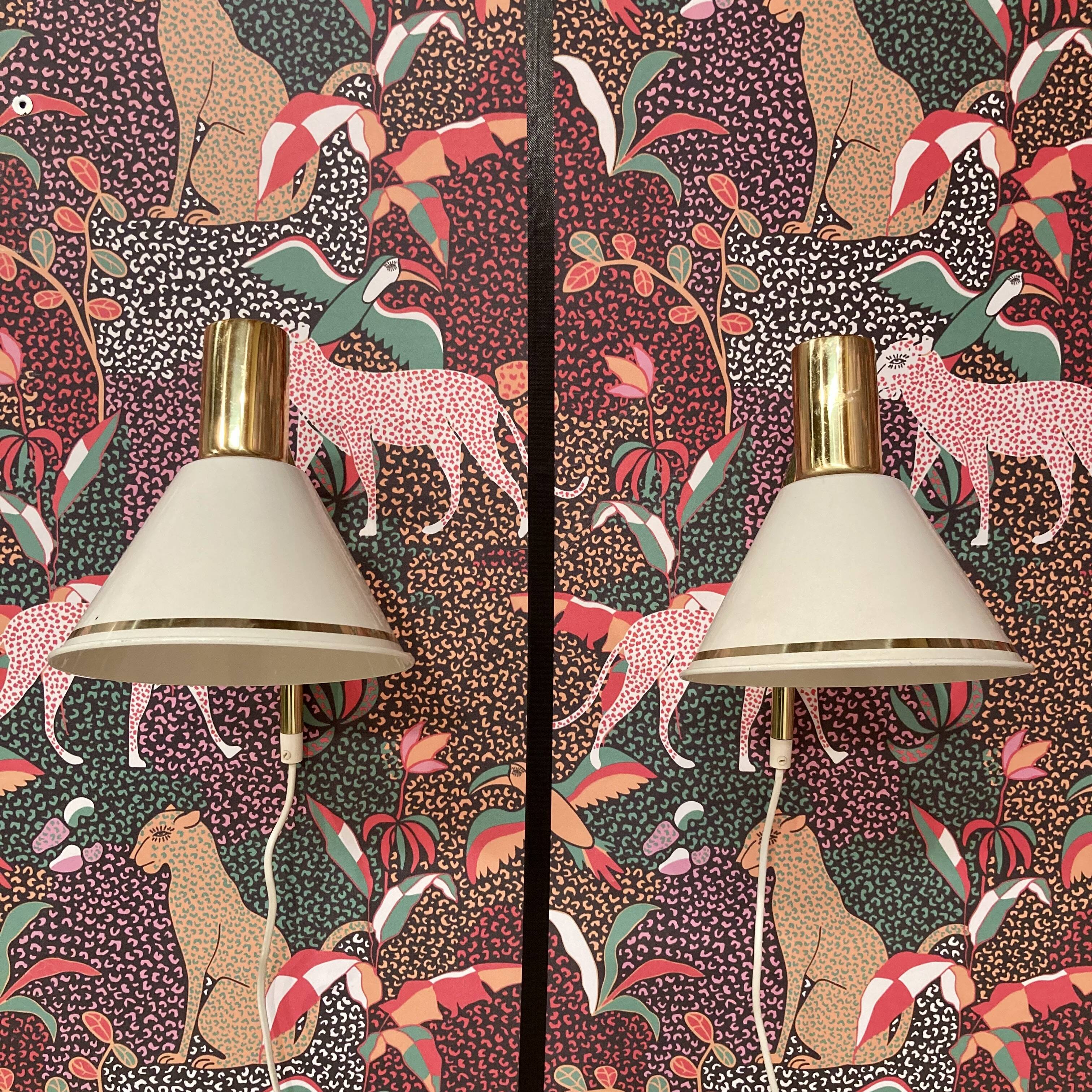 Pair of modular wall lights Scandinavian design 1960.