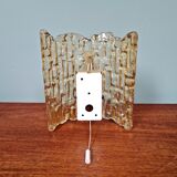 Amber glass wall lamp, design by Carl Fagerlund, Orrefors, 1960.