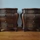 Pair of curved wicker bedside tables
