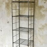 Large string shelf on legs - stainless steel - 1980s design