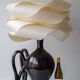 Modern Sculptural Table Lamp in Ceramic and Wood, Organic Style: "Cántaro Cloud" with Wings