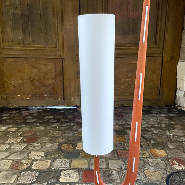 Lampadaire Girafe en Acajou par la Maison Rispal