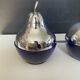 A pair of vintage cobalt glass and silver-plated sugar bowls.
