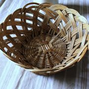 Large vintage woven wicker basket