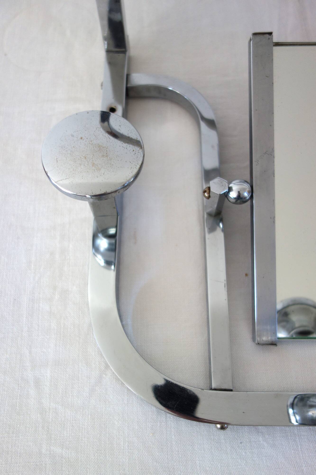 Chrome metal wall coat rack 1930s France