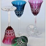 Set of 4 wine glasses from the Rhine Roemer St Louis Crystal model Tarn