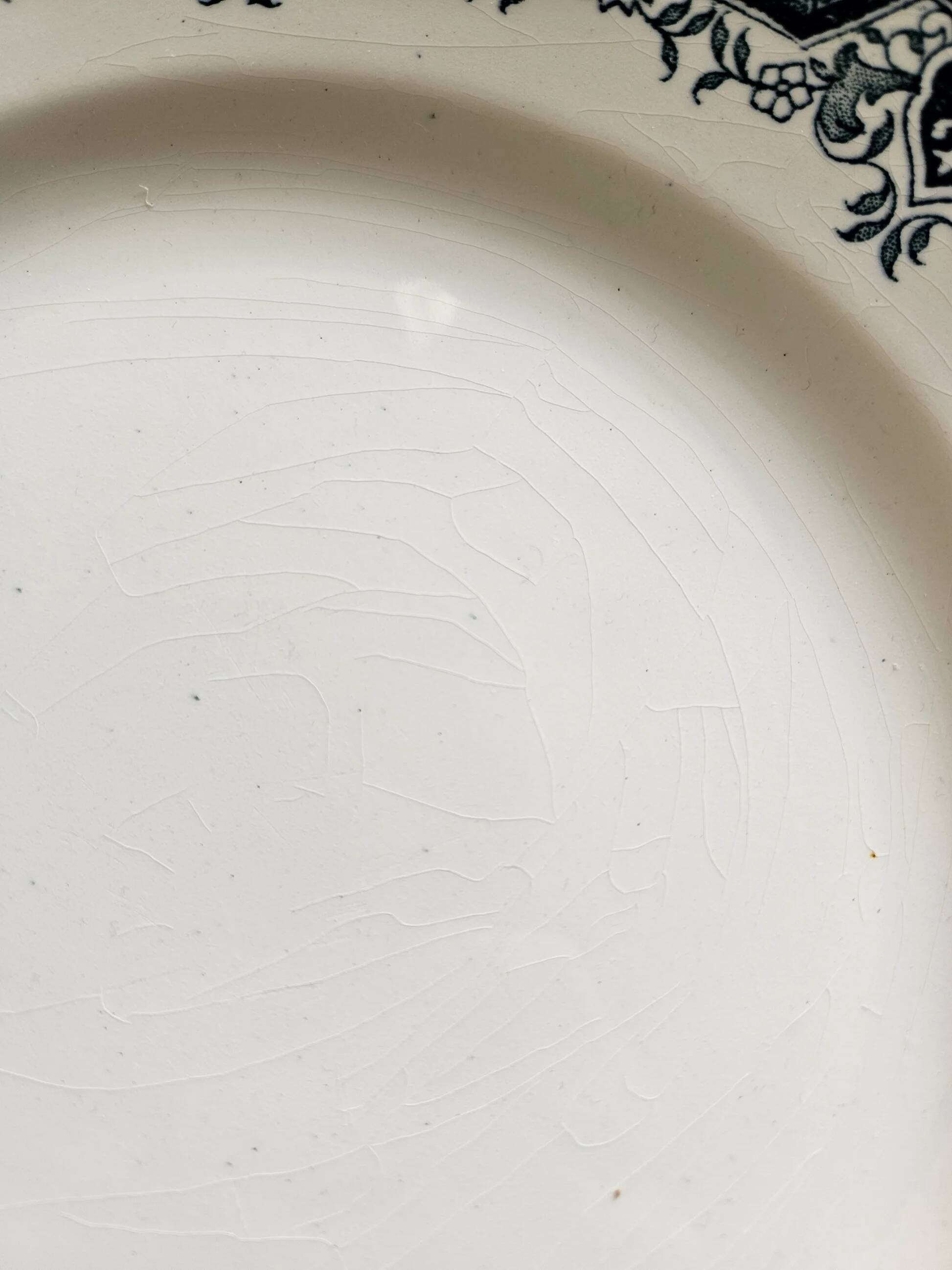 Assiettes plates anciennes dépareillées terre de fer