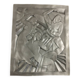 Signed art deco bas relief