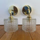 Pair of vintage glass globe wall lights