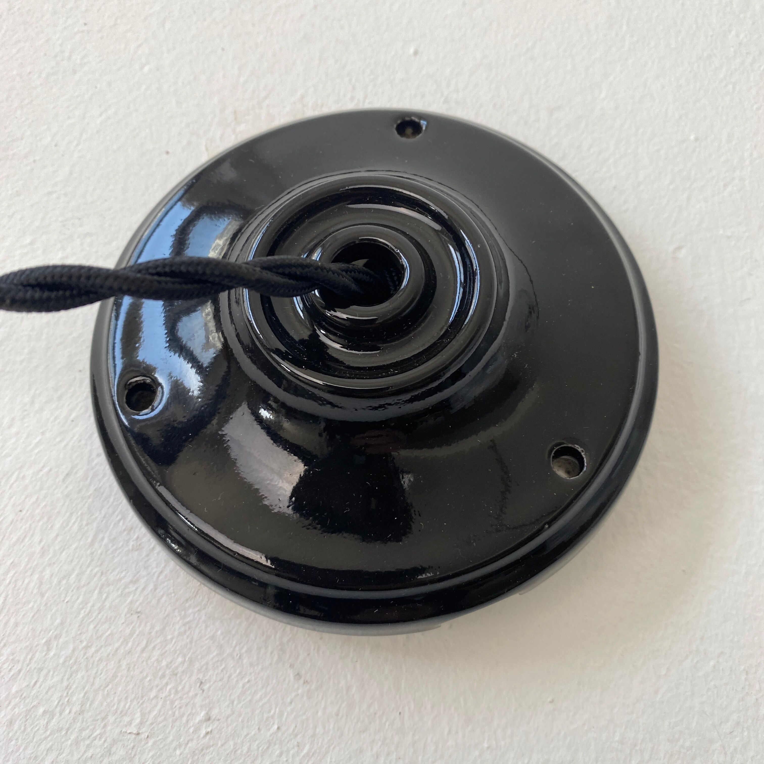 Pair of old round pendant lamps 15 cm vintage