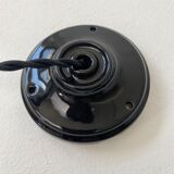 Pair of old round pendant lamps 15 cm vintage