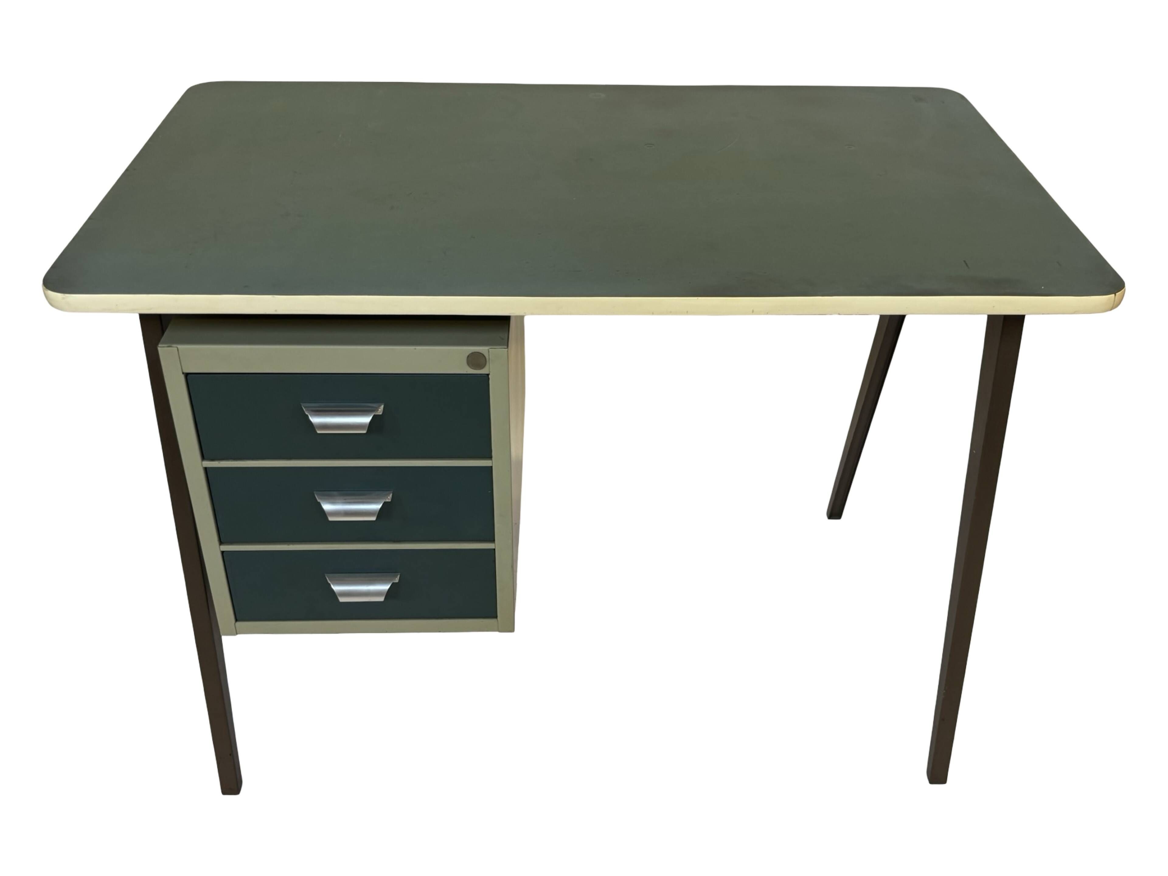 Vintage industrial Drentea Roomsteel desk 1960s metal design