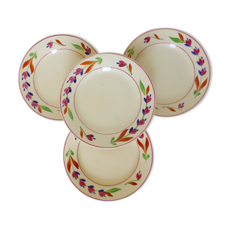 4 flat plates of Gien model Jeannine