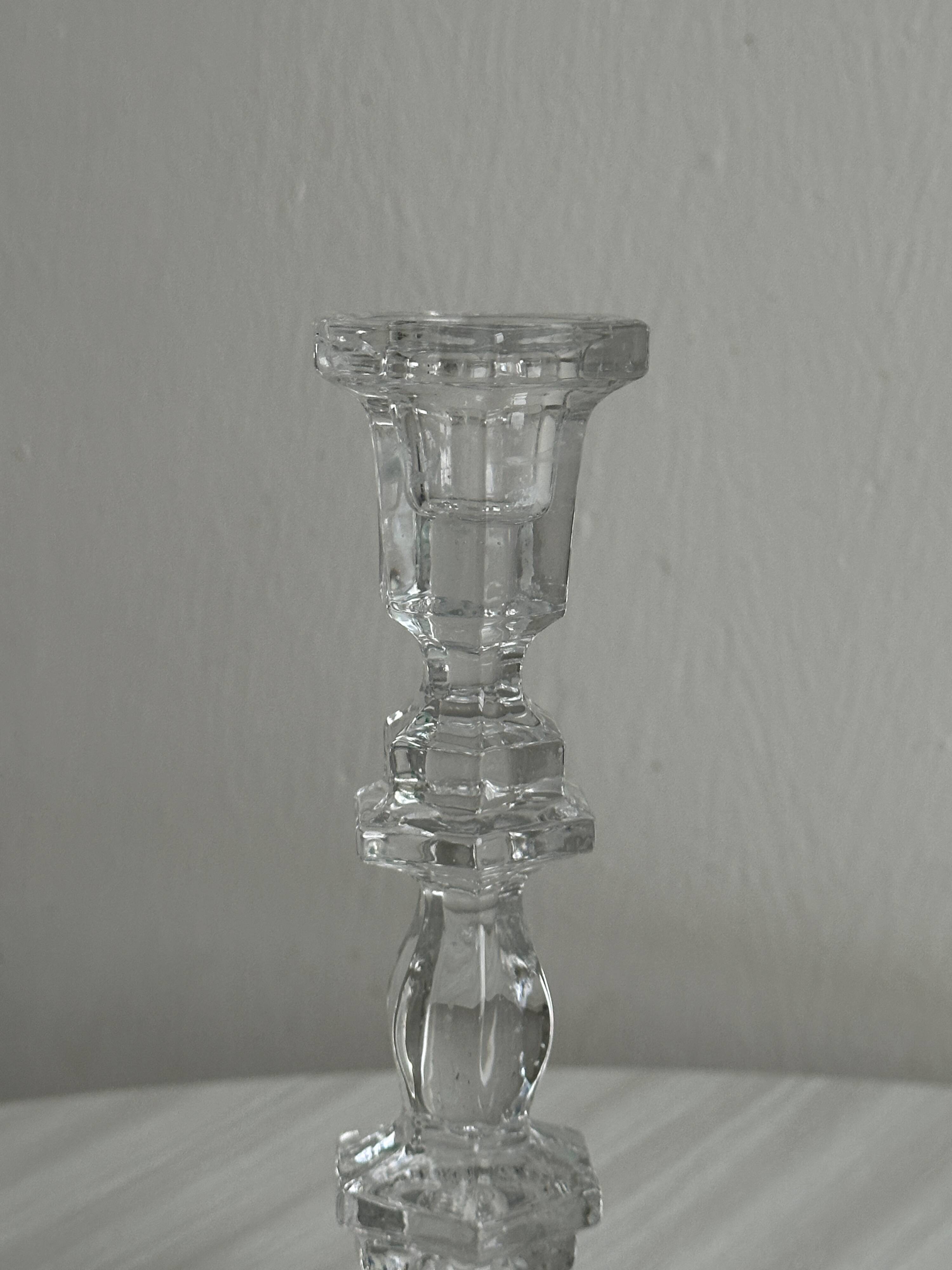cut glass transparent candlestick