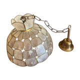 Lampshade in mother-of-pearl and brass