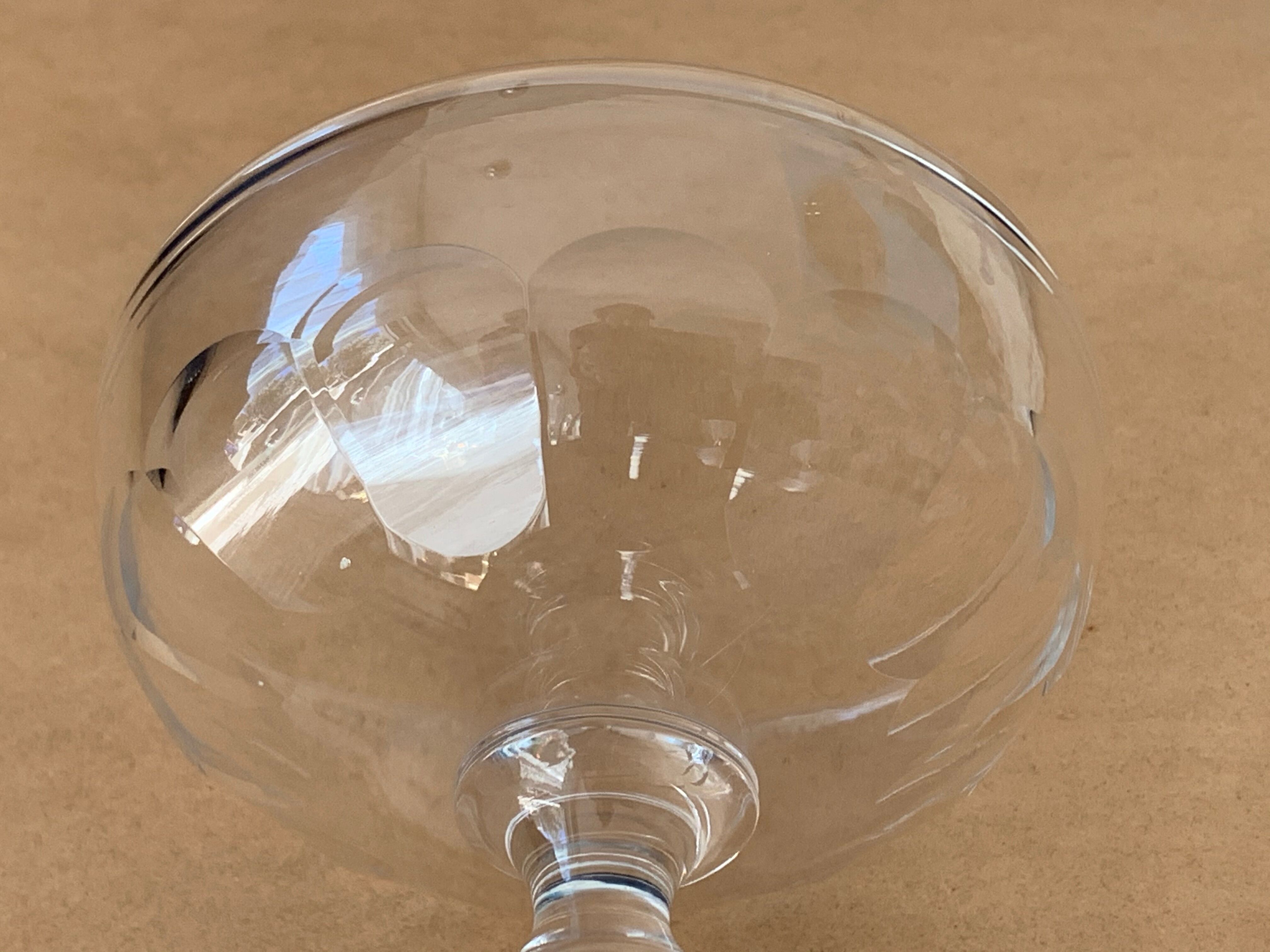 Pair of old crystal champagne glasses