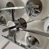 Space Age chandelier, Italian design, chrome and glass
