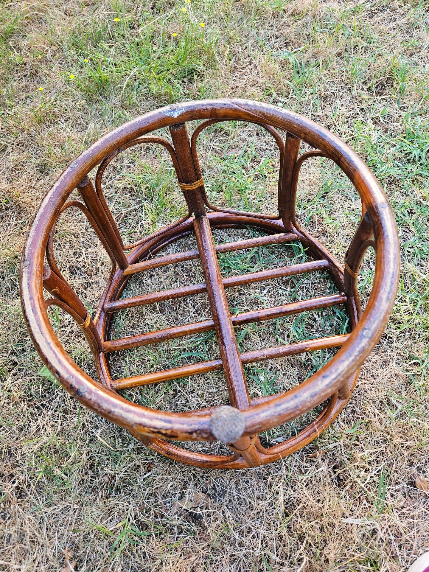 Bamboo and wicker stool: 80's