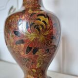 Beautiful cloisonné wood baluster table lamp
