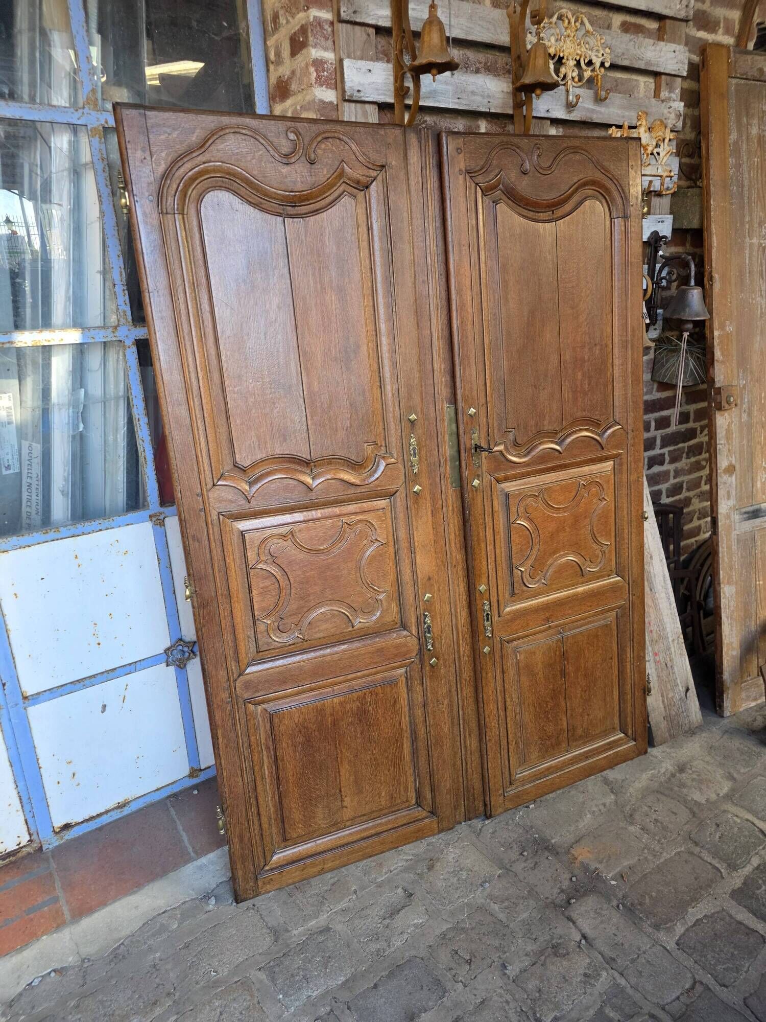 Pair of 19th-century oak cupboard doors