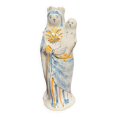 Vierge d'accouchée à l'Enfant en faïence de Nevers XVIIIe