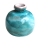 Blue ceramic vase by Jean and Robert Cloutier, 70s
