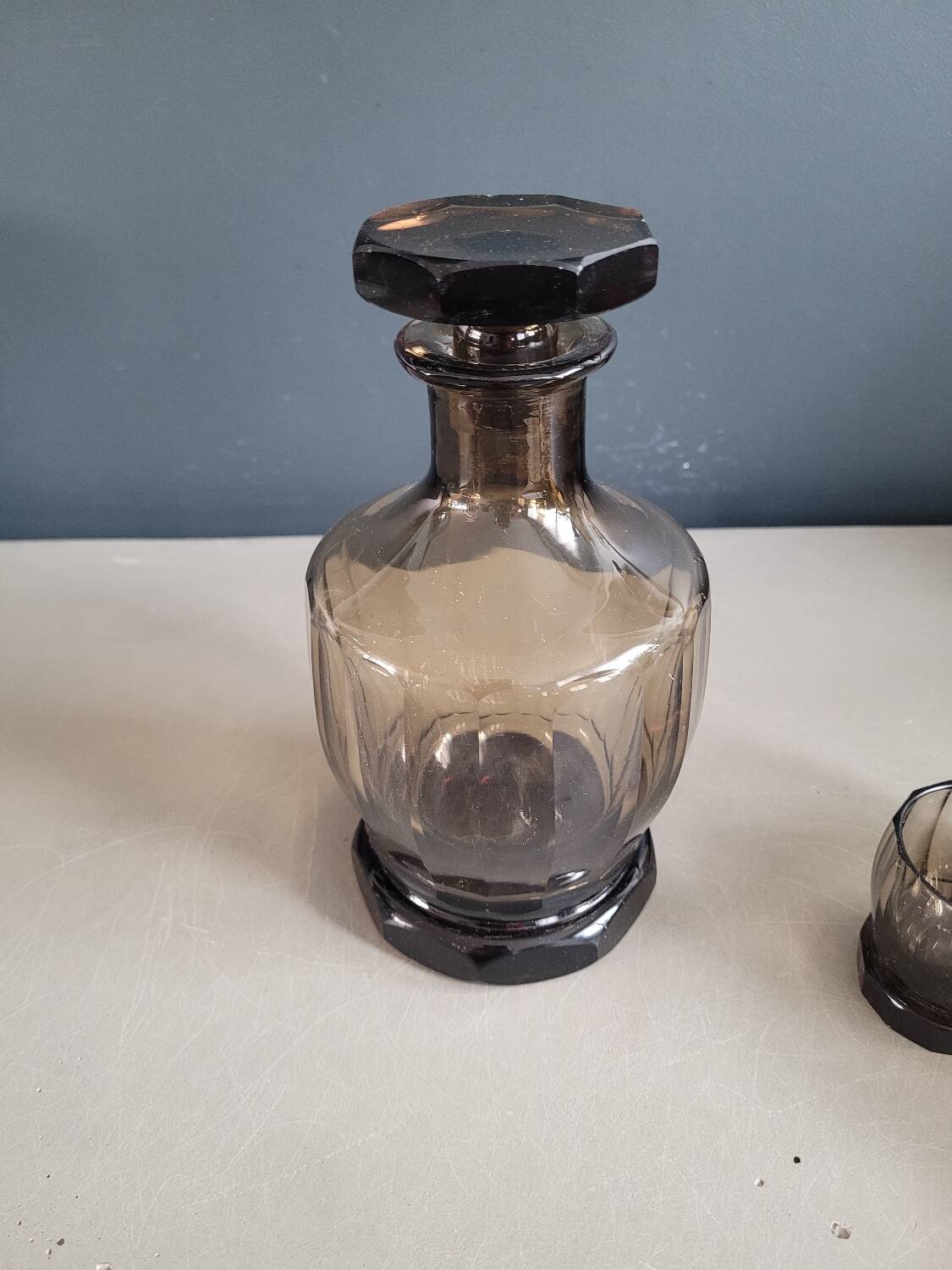 Smoked glass liqueur set