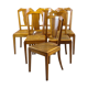 Art deco walnut and canning chairs
