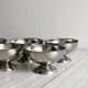 Set of 6 silver stainless steel dessert bowls
