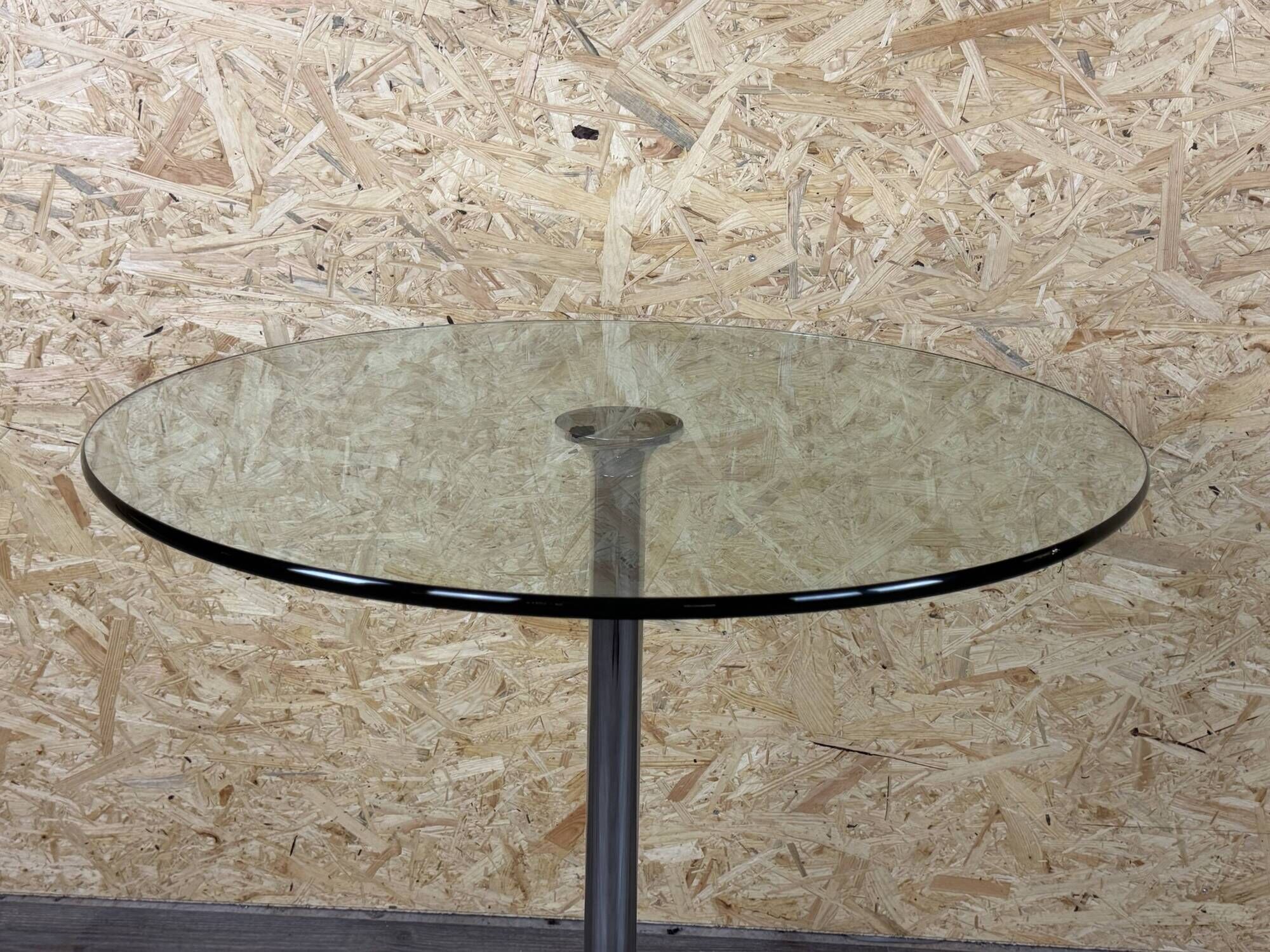 1970s 1980s Coffee Table Side Table in Chrome and Glass Space Age Design