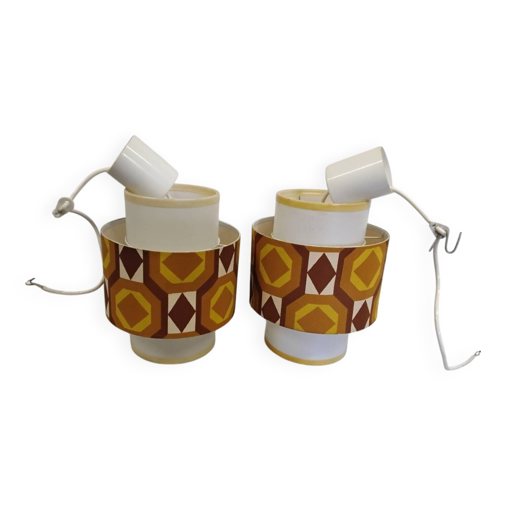 Pair of vintage 1970s chandeliers/pendant lights