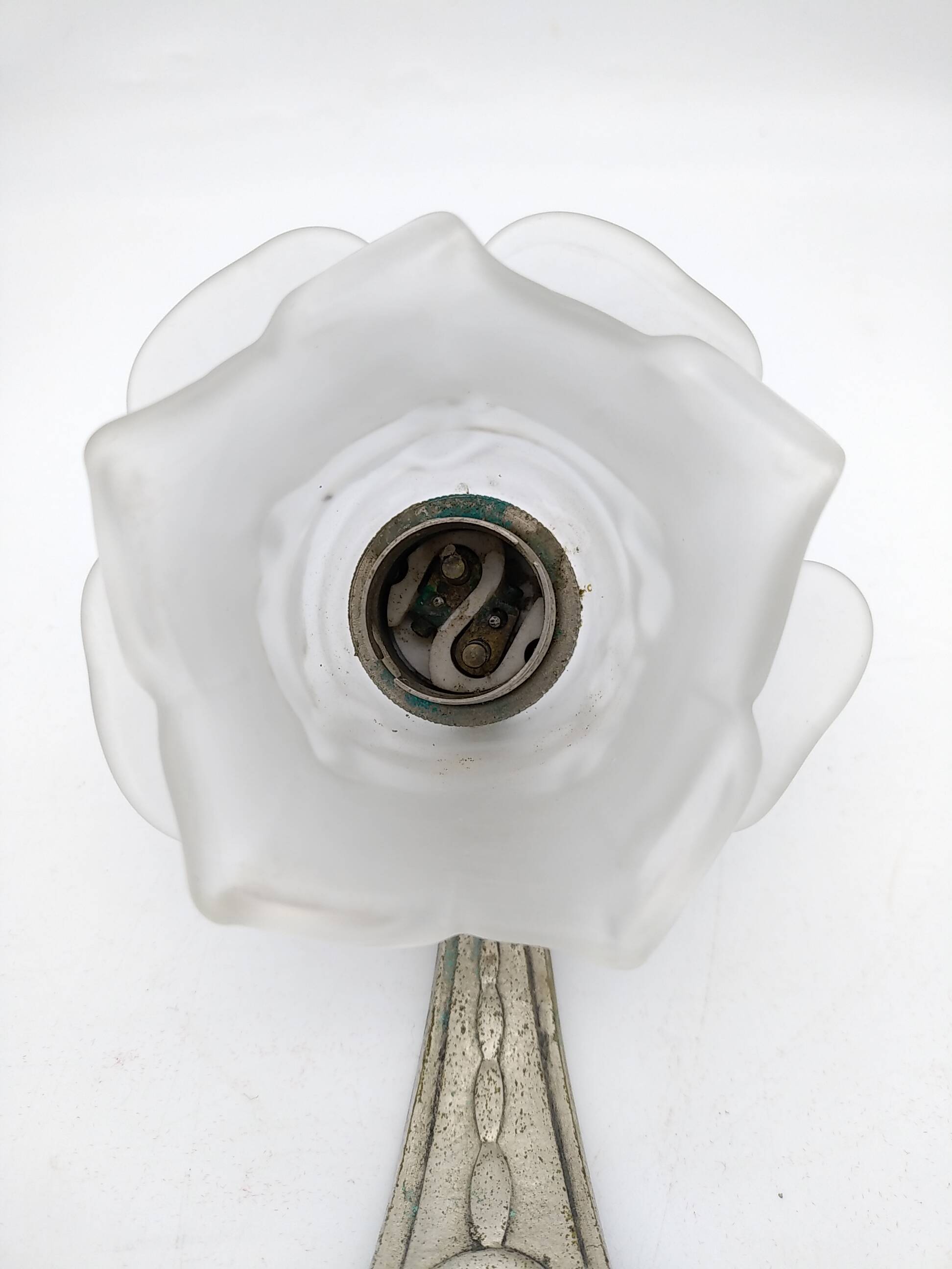 Art Deco wall light. Rose in glass paste.