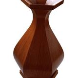 Hexagonal wooden vase
