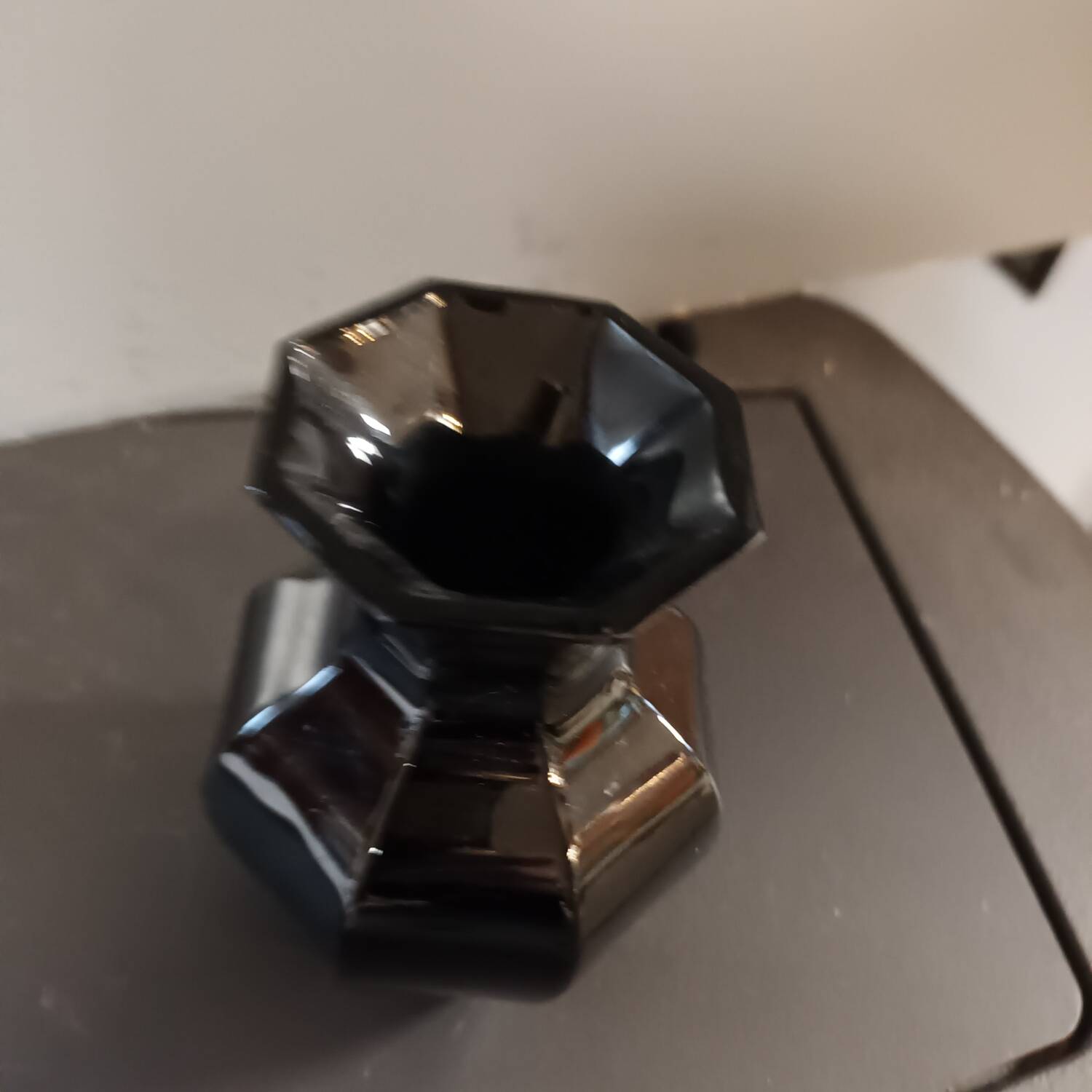 Black crystal vase