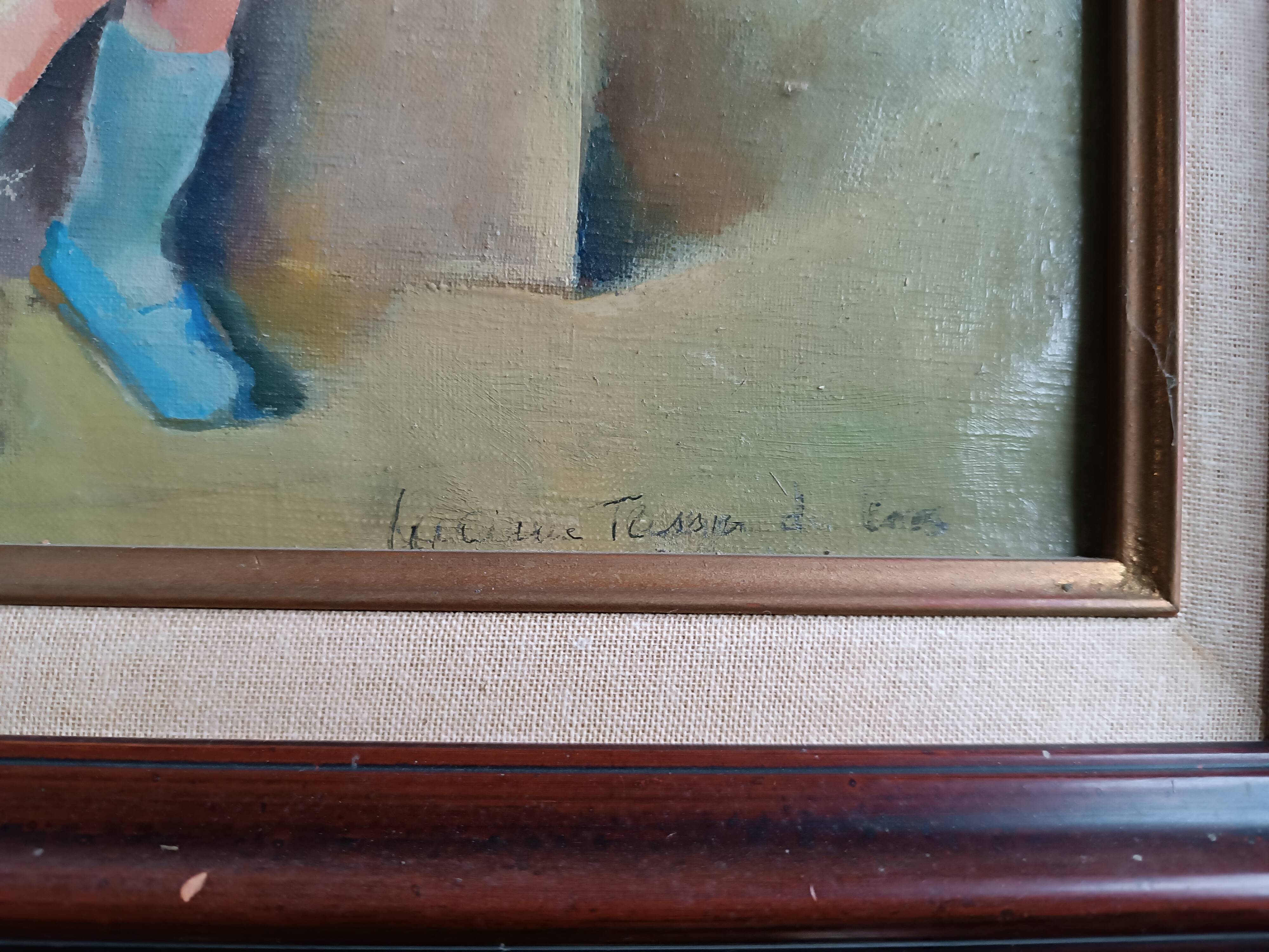 Oil painting on canvas signed lucienne tessier du cros