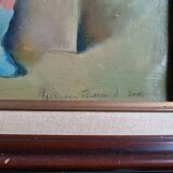 Oil painting on canvas signed lucienne tessier du cros