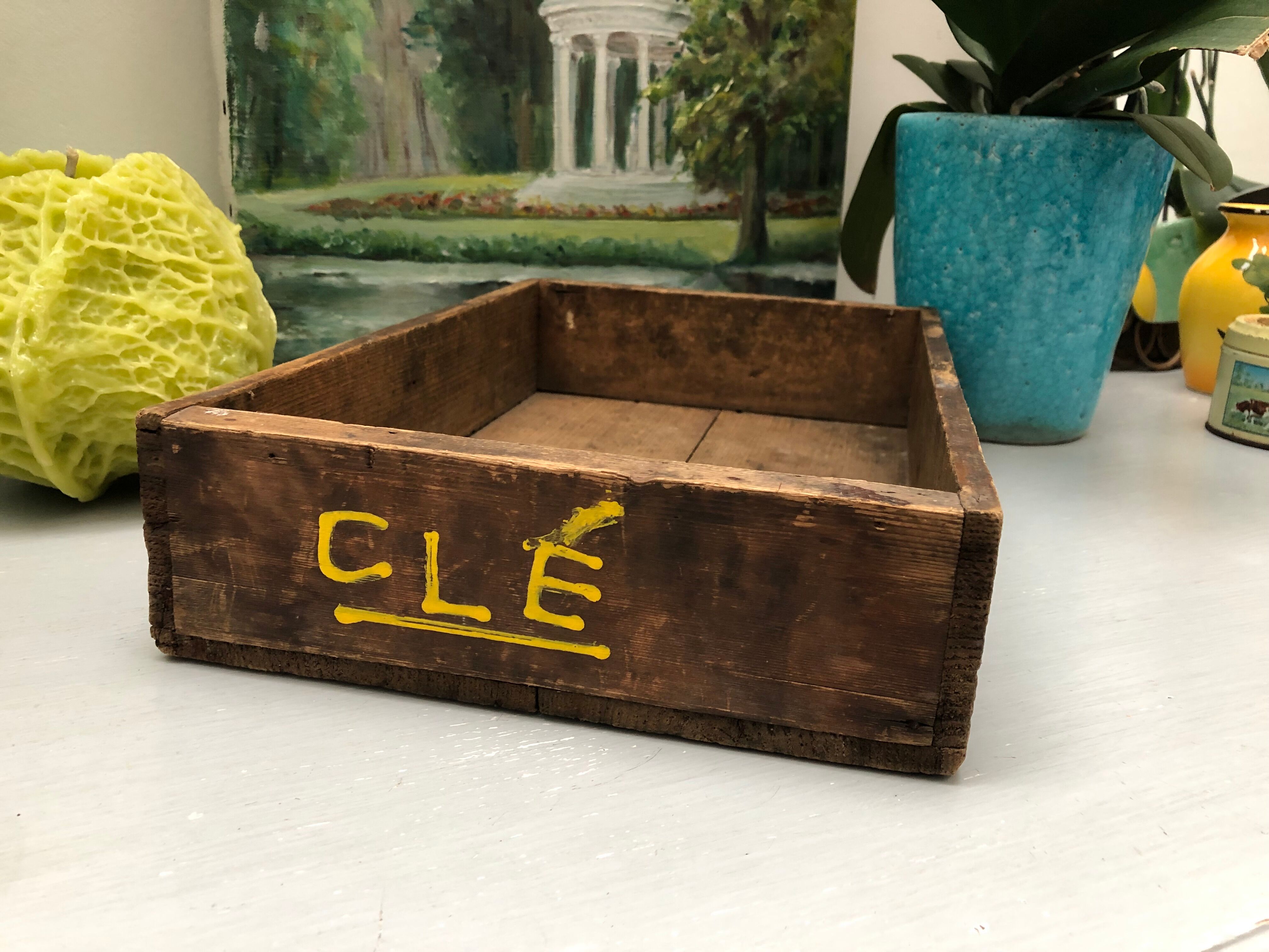 Old wooden box of industrial workshop