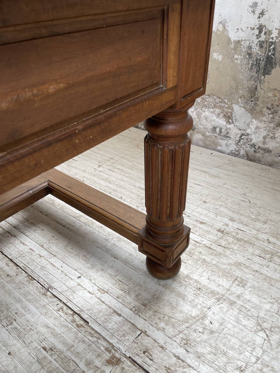Solid walnut farmhouse castle table 1900 XXL