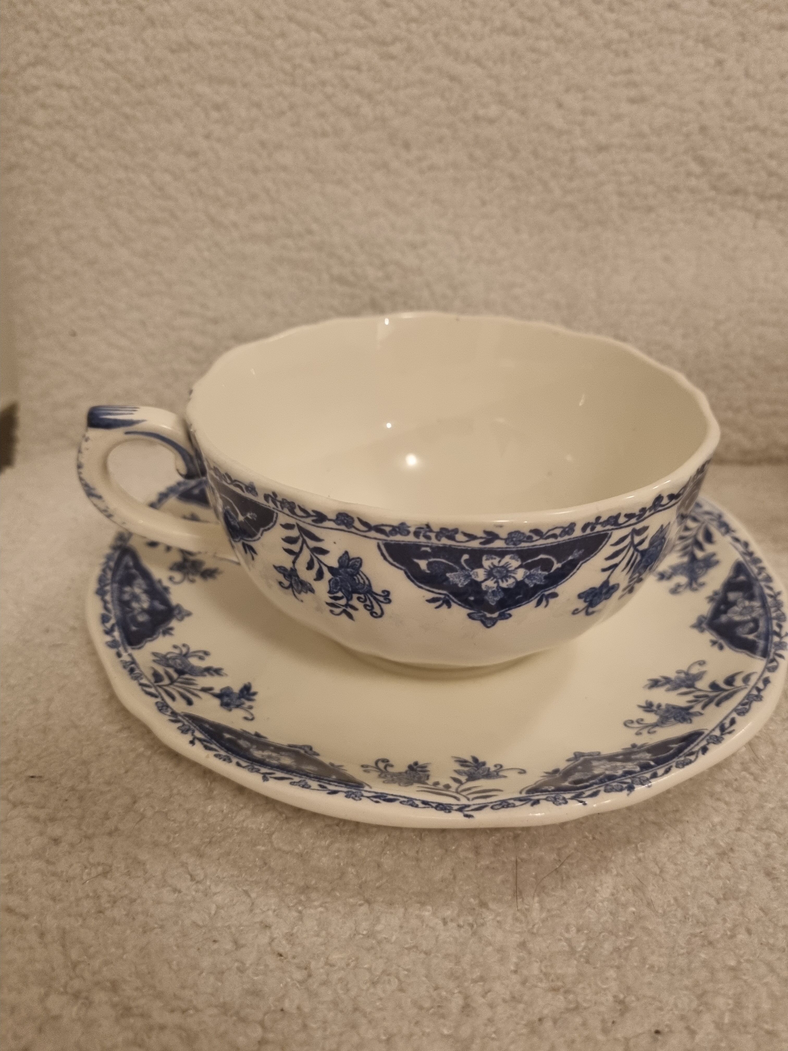 Gien dolphin model cups and under cups