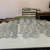 Collection  de 45 Anciens Verres à liqueur verre soufflé à grosse bulles