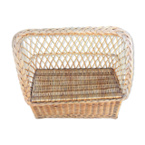 Vintage trunk bench braided rattan