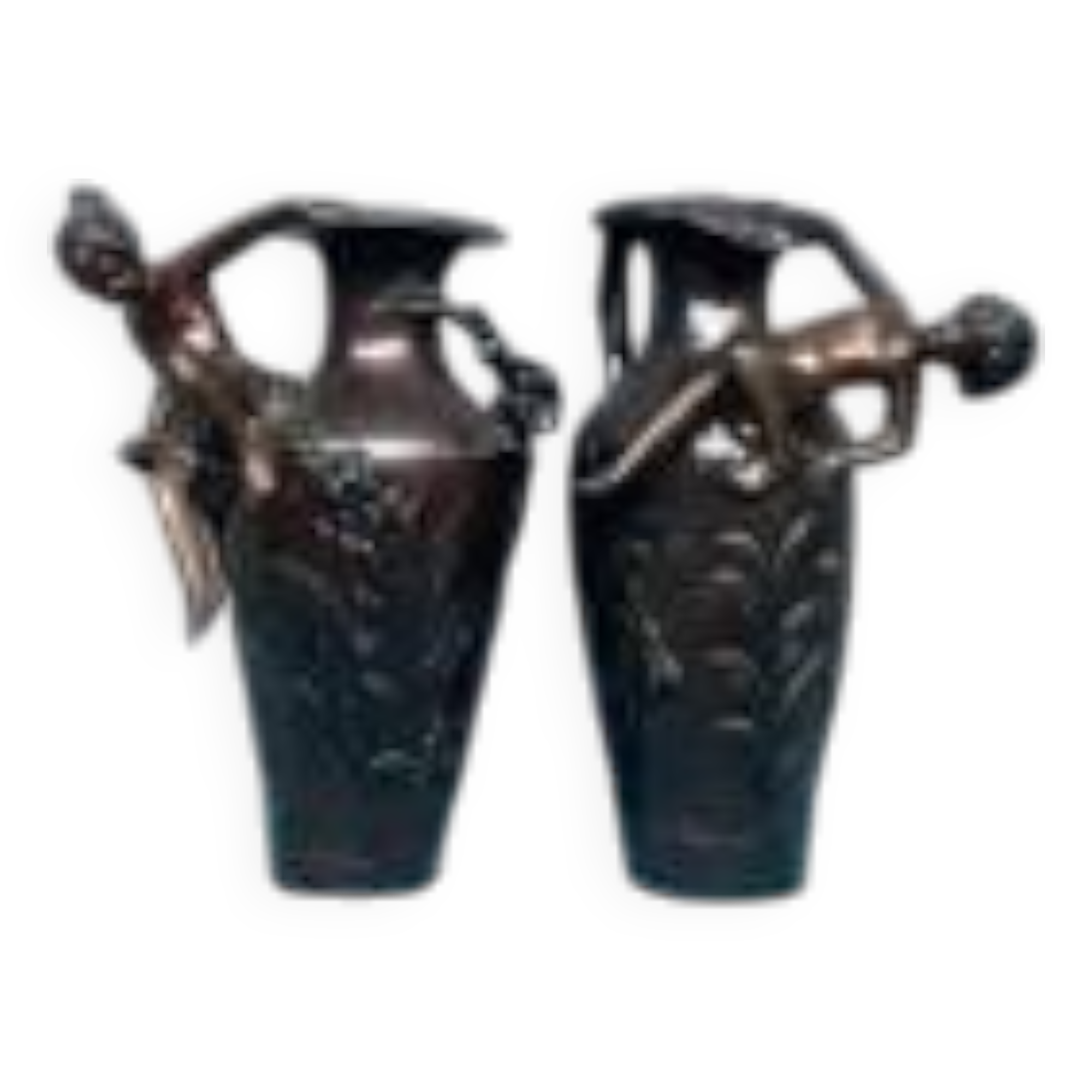 Pair of Art Nouveau vases in solid bronze.
