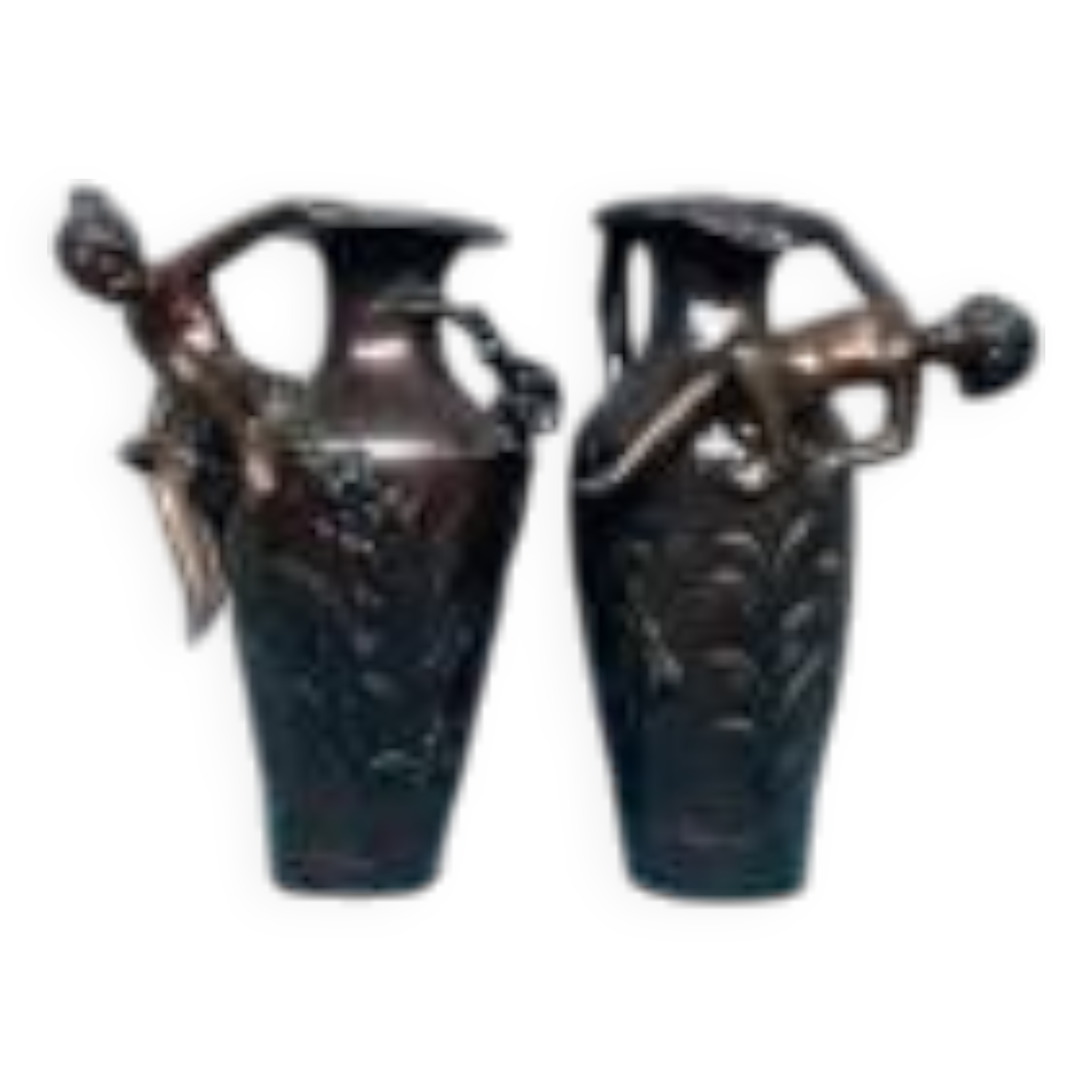 Pair of Art Nouveau vases in solid bronze.