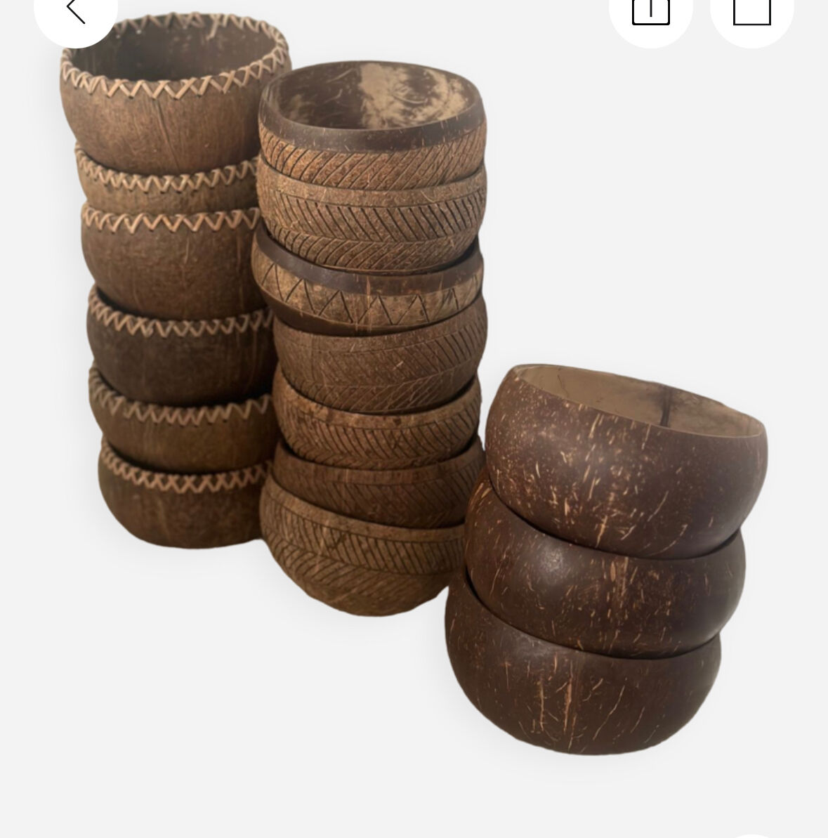 Set of 16 coconut bowls