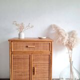 Vintage rattan sideboard from the 1970s.