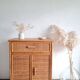 Buffet rotin vintage circa années 70