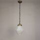 Art Deco pendant lamp with a hexagonal stepped glass shade, 1930s